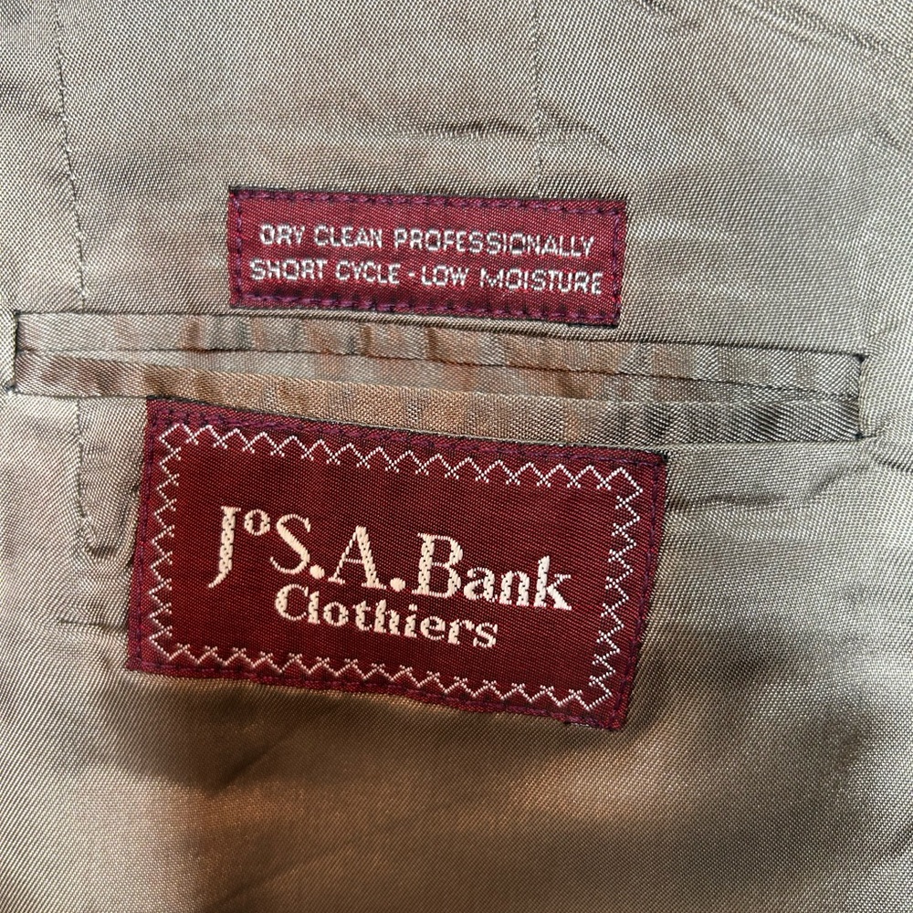 Vintage Jos A Bank Wool Twill Weave Tweed Blazer Size 8 See Measurements Below - Picture 8 of 10